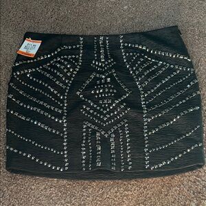 Guess Los Angeles Y2K Club Styled Black Studded Mini Skirt